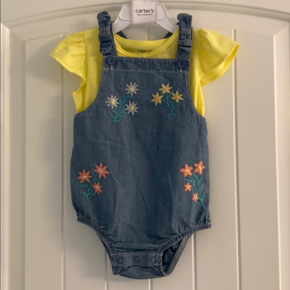 Adorable carter’s jumper with yellow t shirt